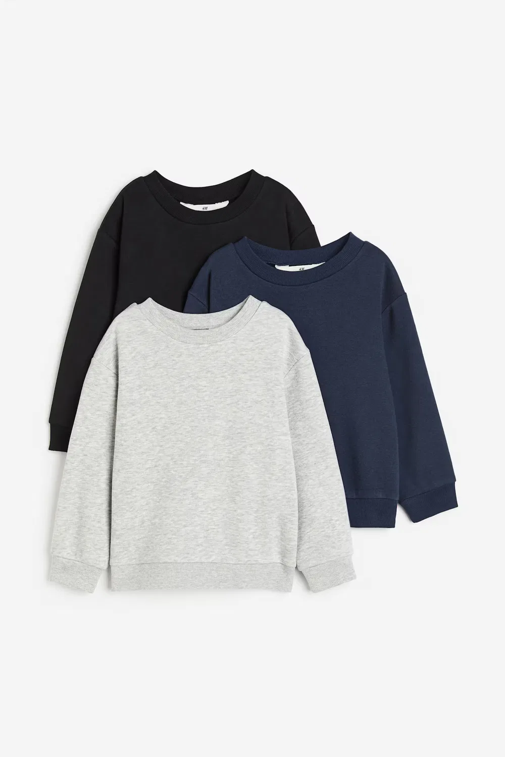 Комплект из 3 толстовок с начесом на внутренней стороне H&M, Graumeliert/Marineblau