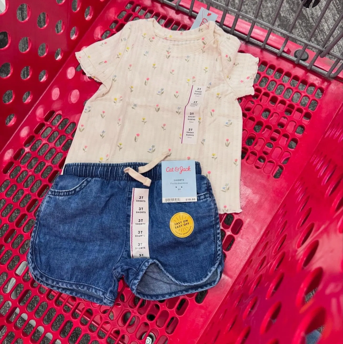 Детские джинсовые шорты для девочек с завышенной талией Cat & Jack, Medium Wash — фото 4