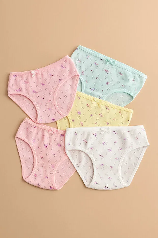 Детское белье для девочек хлопковое 5-предметное Slip Bony Socks, Multicolor — фото 2
