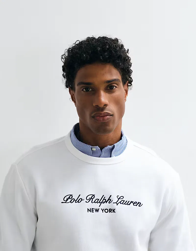 Толстовка Polo Ralph Lauren с крупным логотипом, белая — фото 4