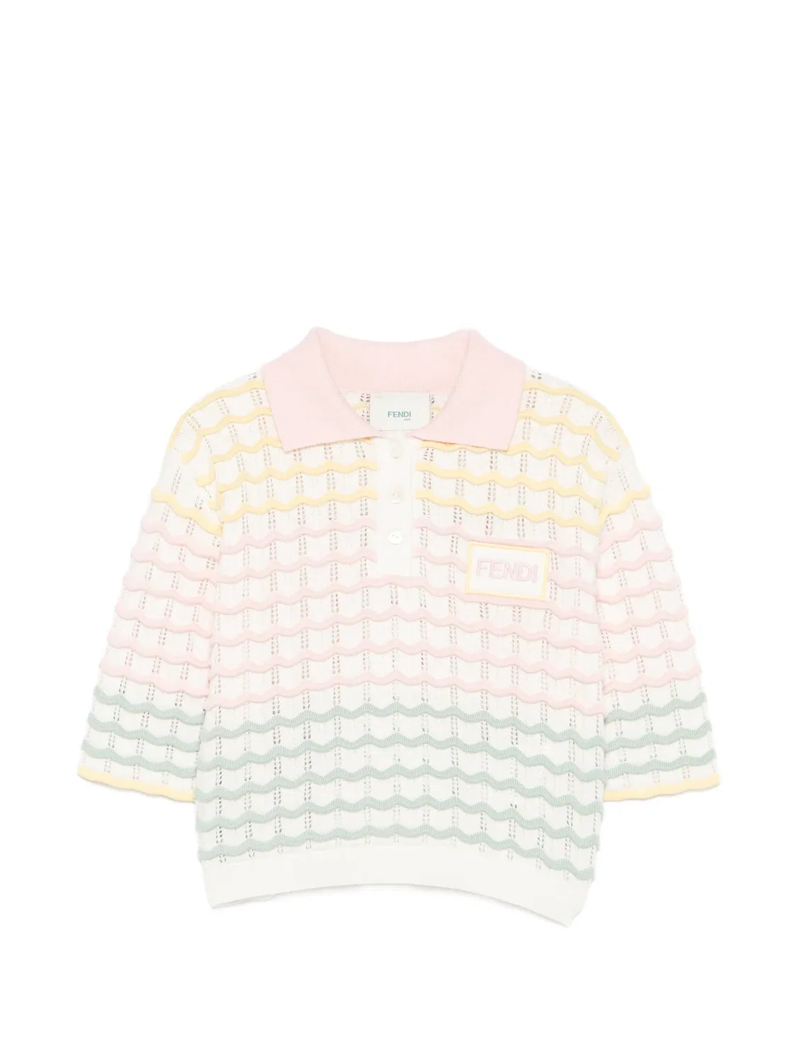 Рубашка поло с нашивкой-логотипом Fendi Kids, белый