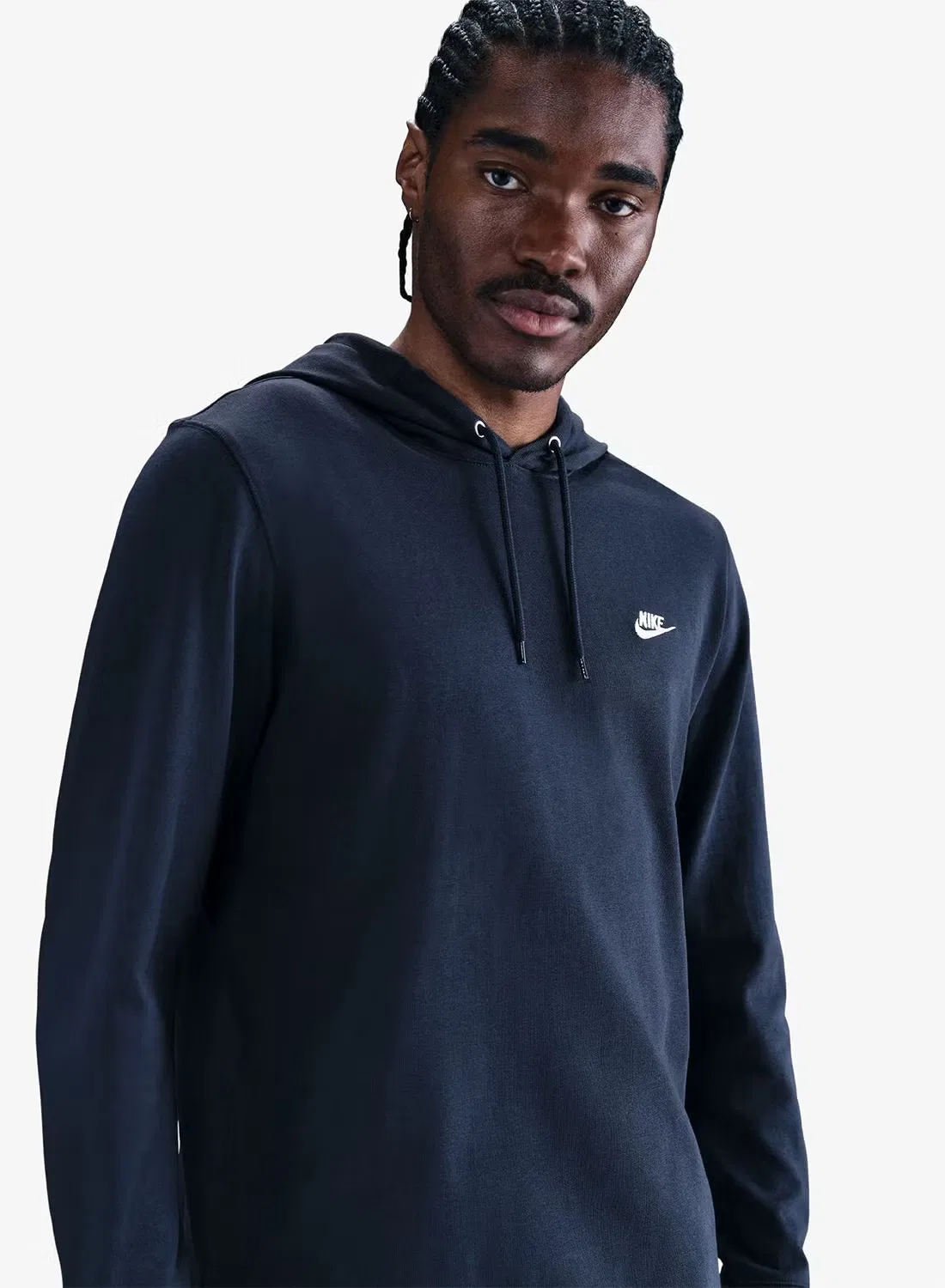 Худи с капюшоном Club Nike, обсидиан