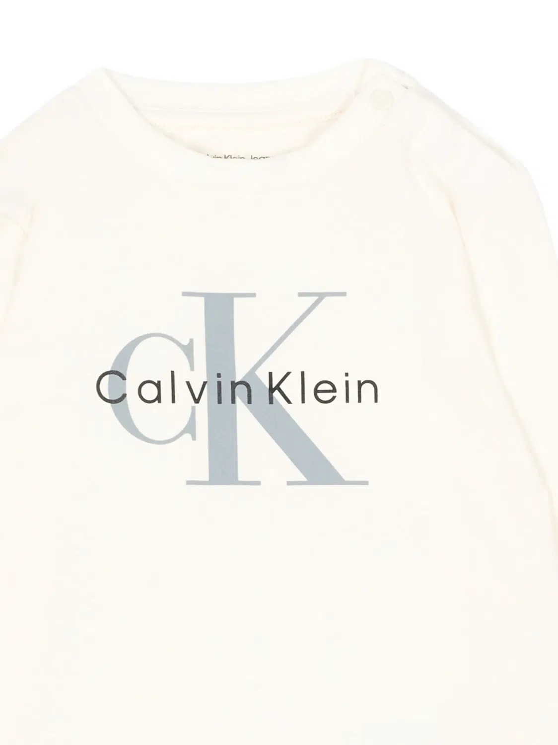 Лонгслив с логотипом Calvin Klein Kids, нейтральные цвета — фото 3