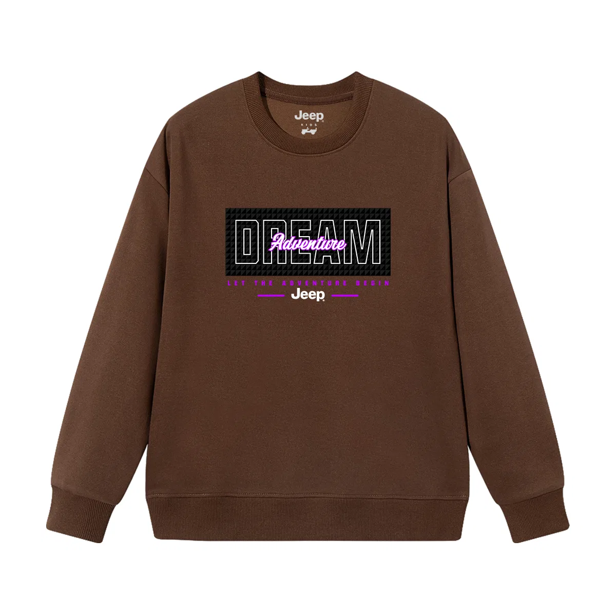Детский свитшот с круглым вырезом, плотный, Jeep, Coffee Heavyweight