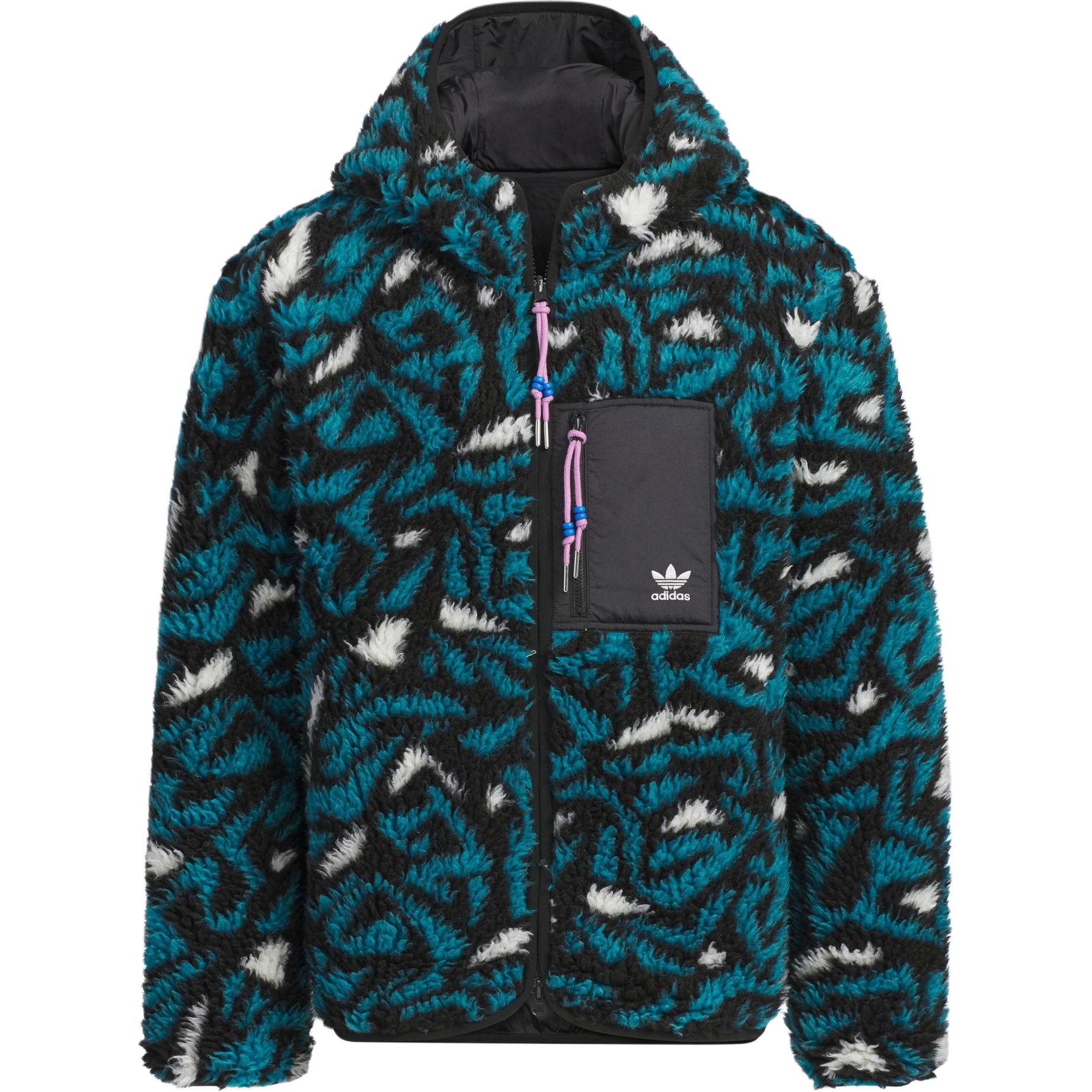 Adidas Originals Оборотная куртка с принтом по всей поверхности унисекс черный, Black — фото 3
