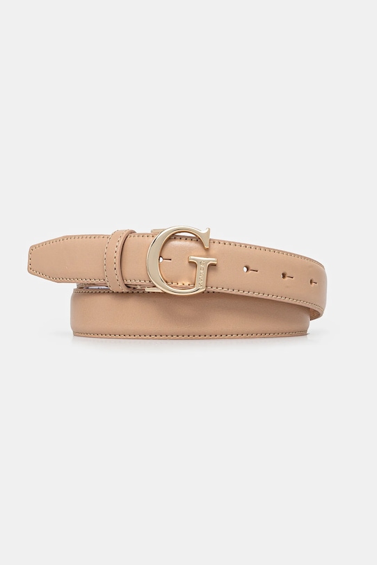 

Кожаный ремень Guess, бежевый