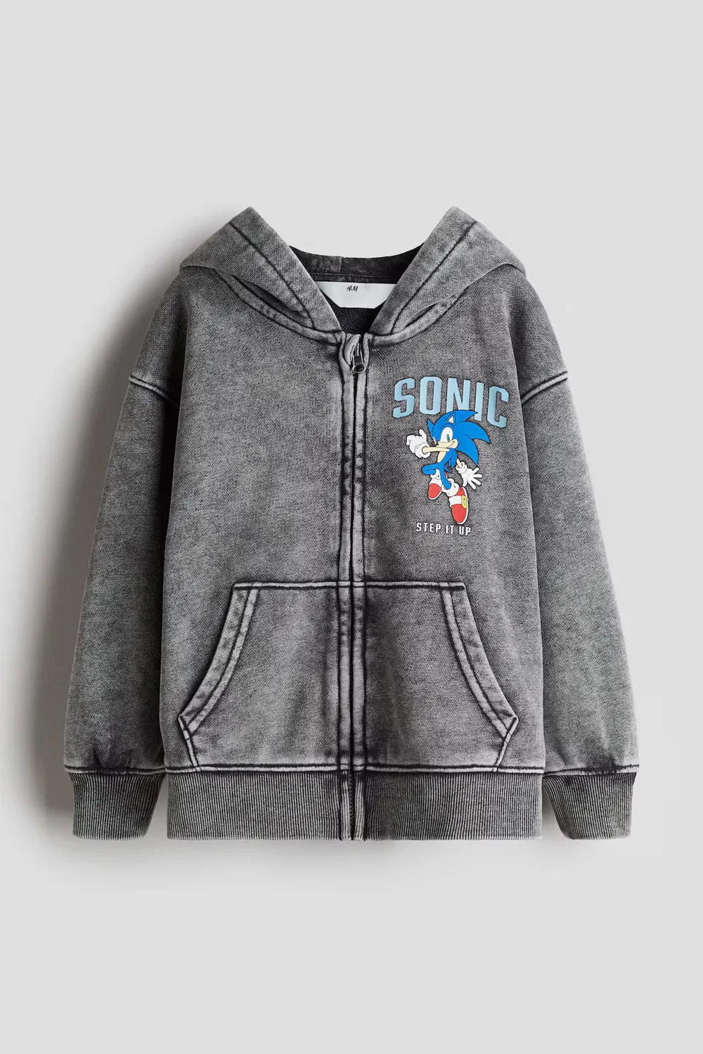 Куртка-Худи с принтом H&M, Washed Grau/Sonic The Hedgehog