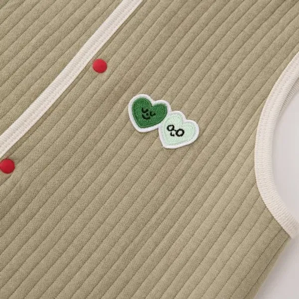 Детский спальный жилет Warm Heart с дизайном Heart Echond, хаки — фото 3