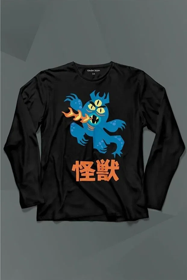 Детская футболка с длинным рукавом с принтом Big Hero 6 Fred Kaiju Big Hero, Kendim Seçtim, Black