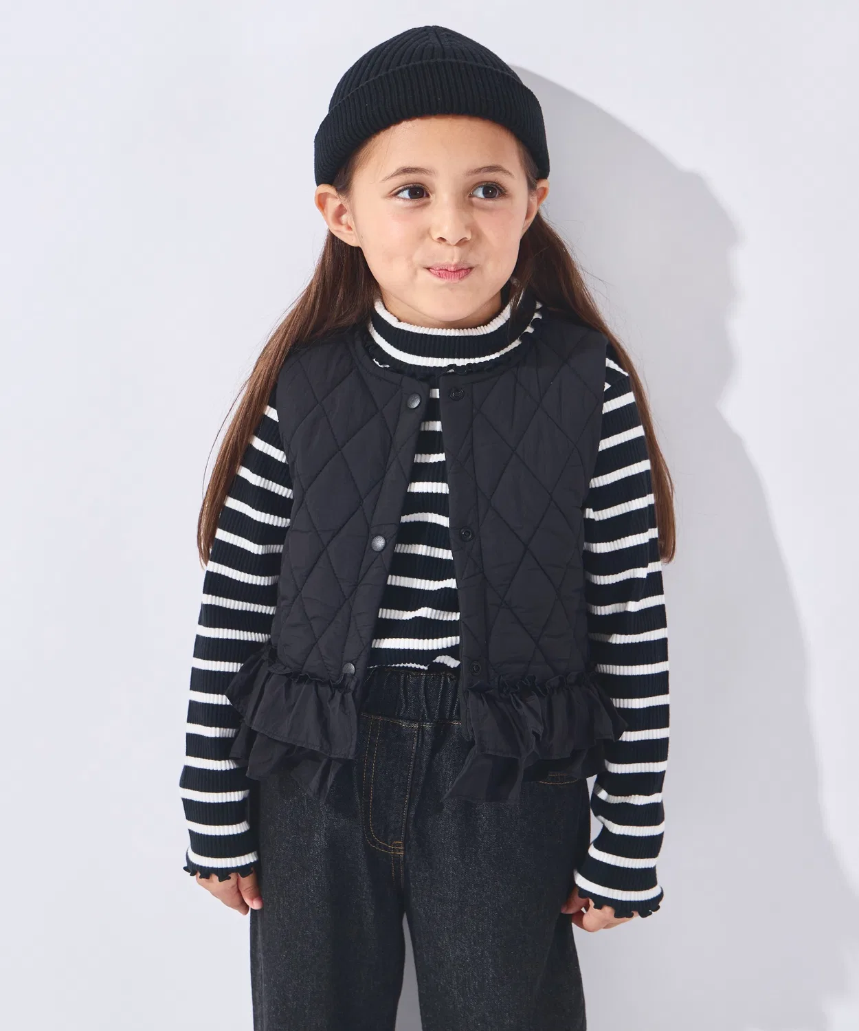 Детский стеганый жилет без рукавов ever closet, Black