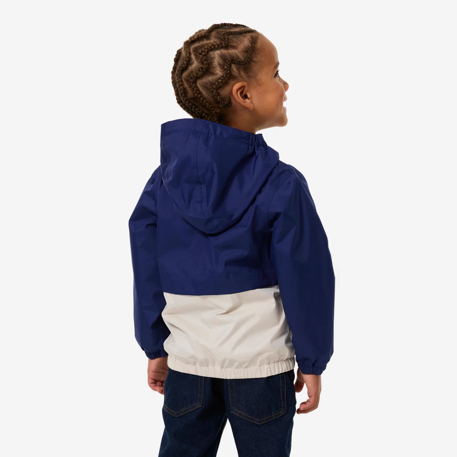 Детская водонепроницаемая куртка MH500 Quechua, Navyblau Leinenbeige — фото 3