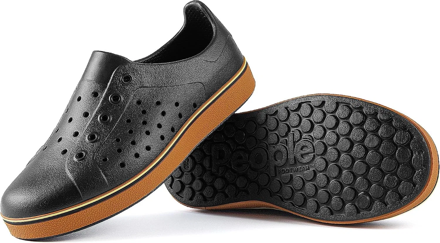 Детские слипоны-лоферы для мальчиков водонепроницаемые People Footwear, Ace Kids Really Black/Butter/Gum