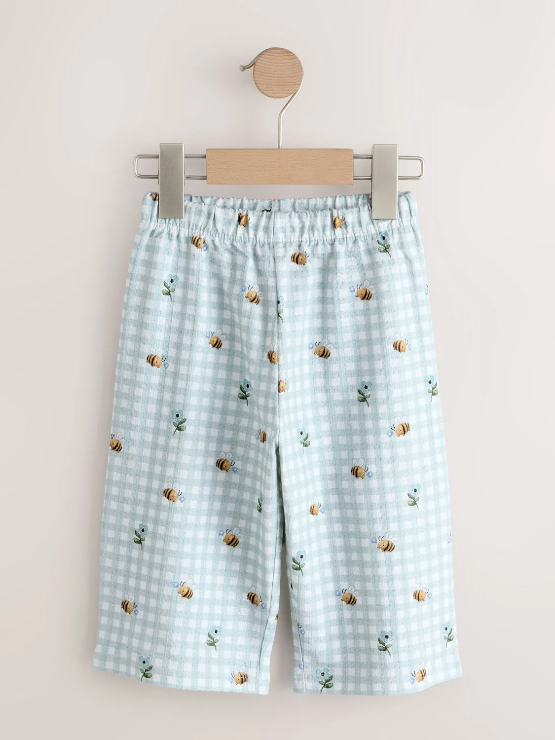 Брюки широкие Next Green Gingham Bee, зеленый гингем — фото 3