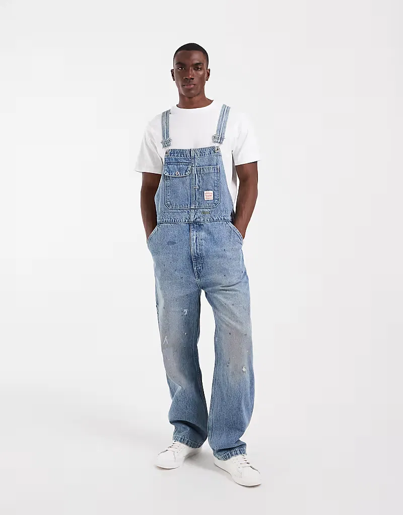 Джинсовый комбинезон Levi's Workwear свободного кроя в винтажном стиле, светло-голубой