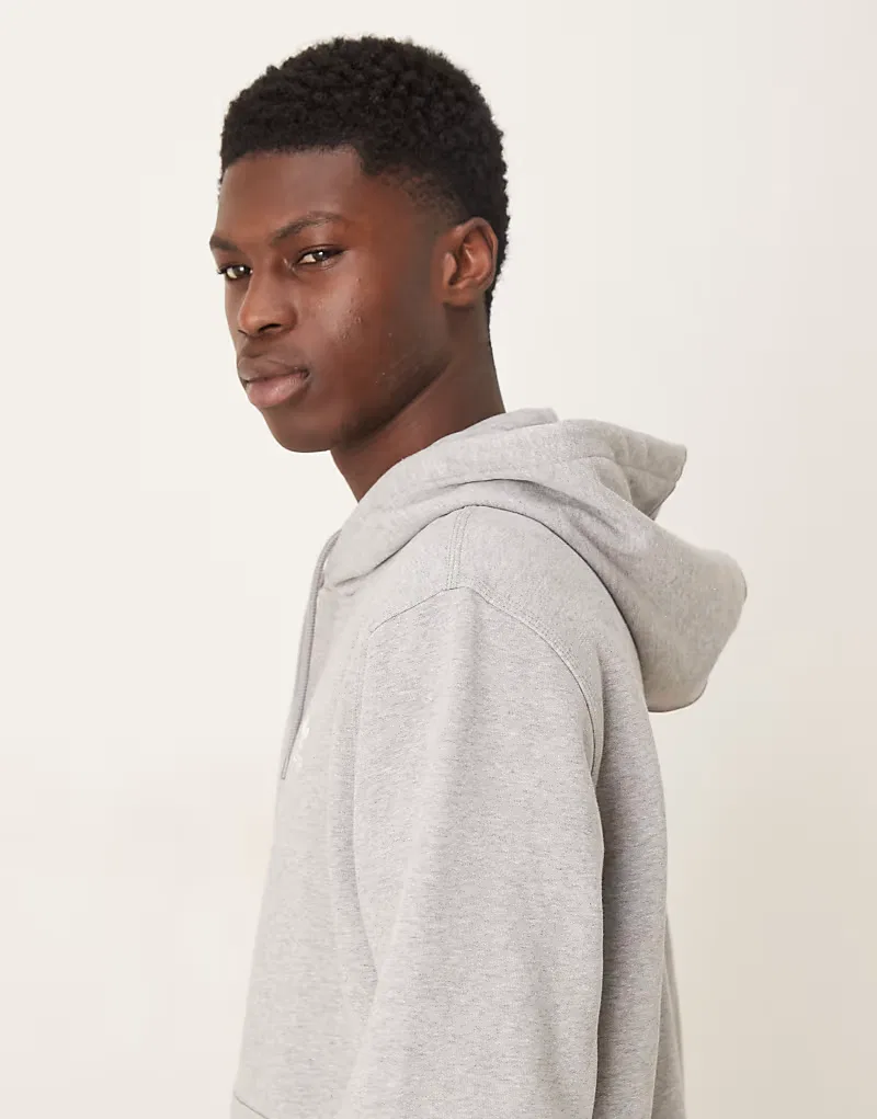 Худи Adidas Originals Essential свободного кроя серого меланжевого — фото 4