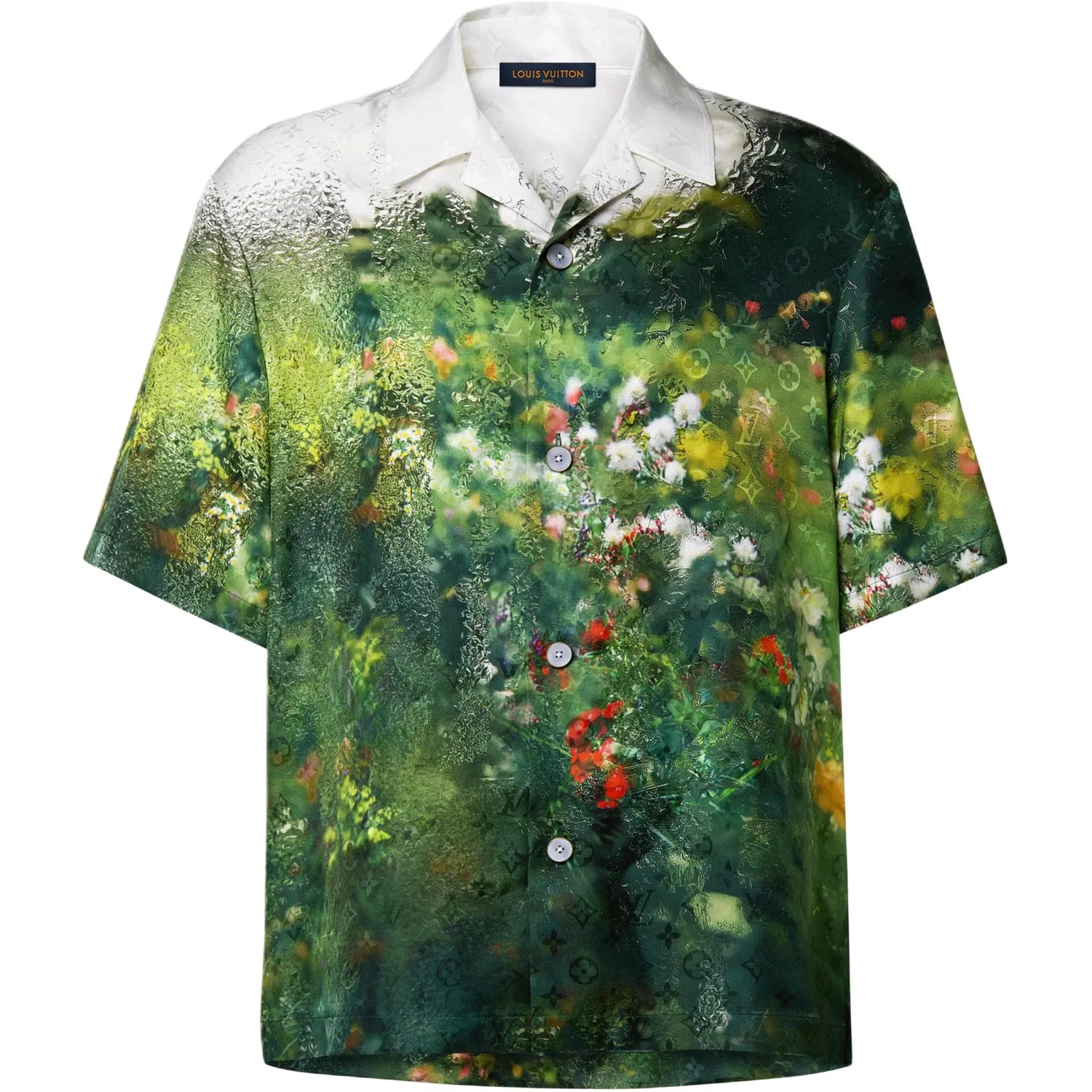 Мужская рубашка с принтом LOUIS VUITTON, Green Multicolor