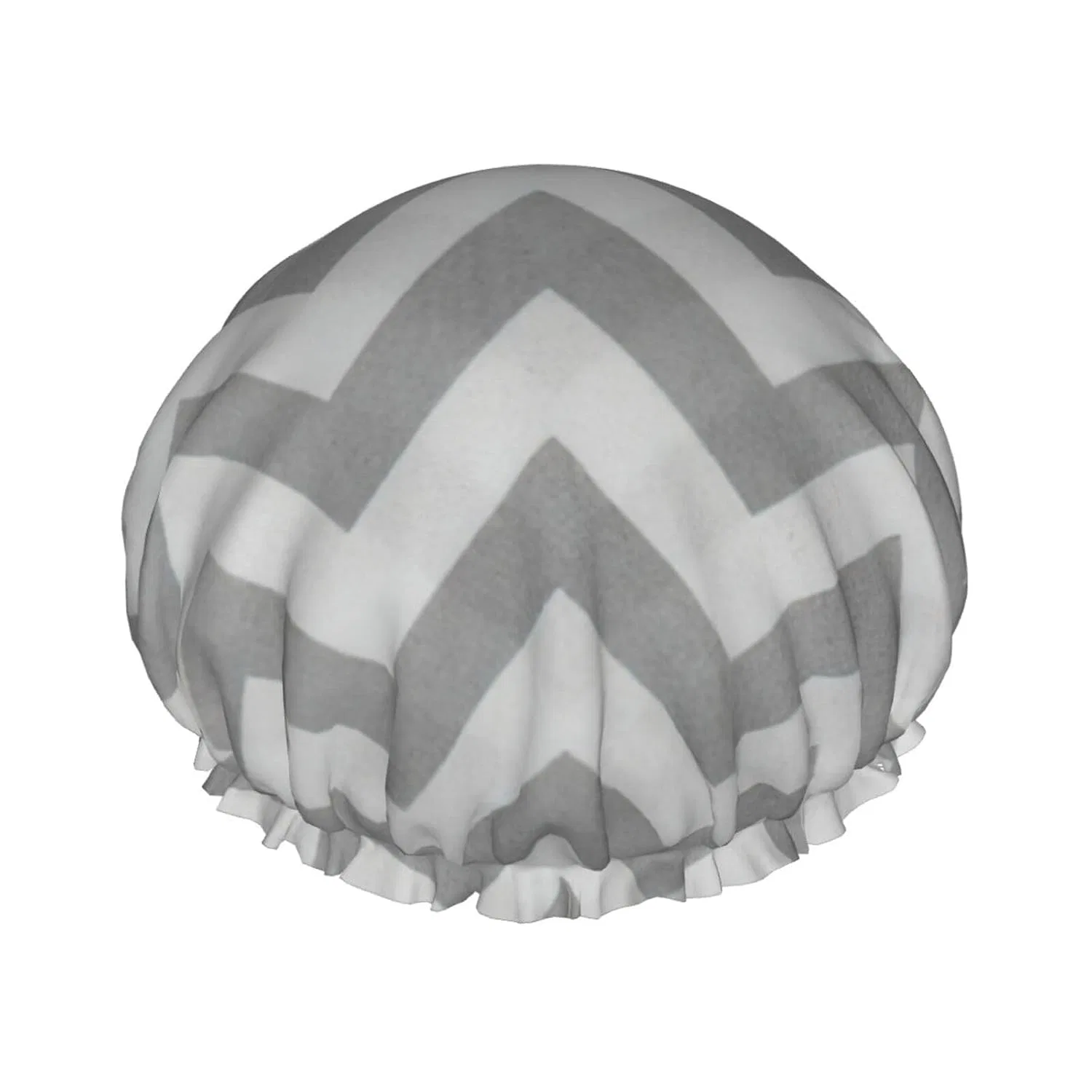 Двойная водонепроницаемая шапочка для душа, HLBSDM, Gray Wave Stripe