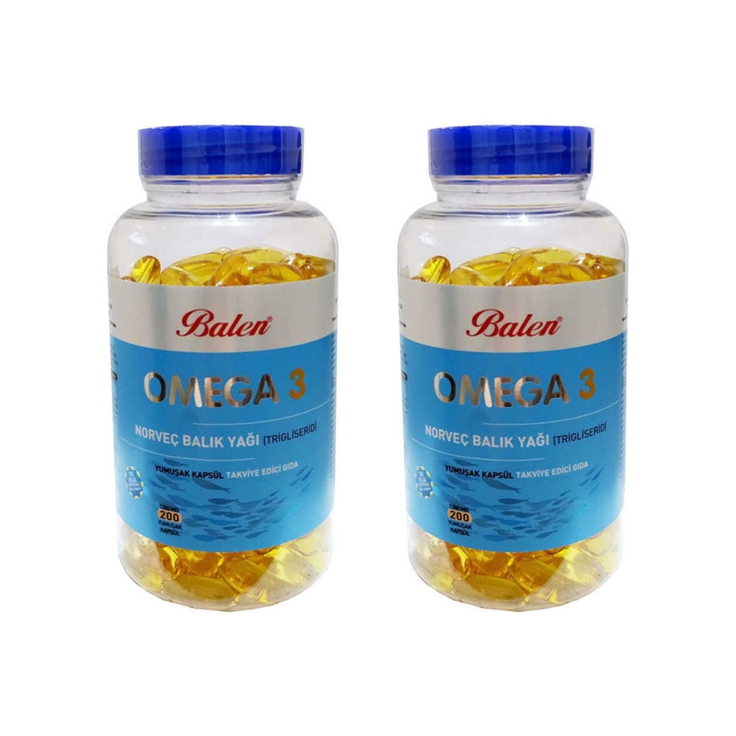 

Норвежский рыбий жир Balen Omega-3 (триглицерид) 1380 мг, 2 упаковки по 200 капсул