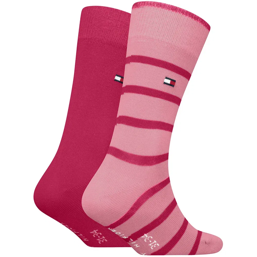 Детские носки для девочек с принтом Breton Stripe Tommy hilfiger, Pink — фото 2