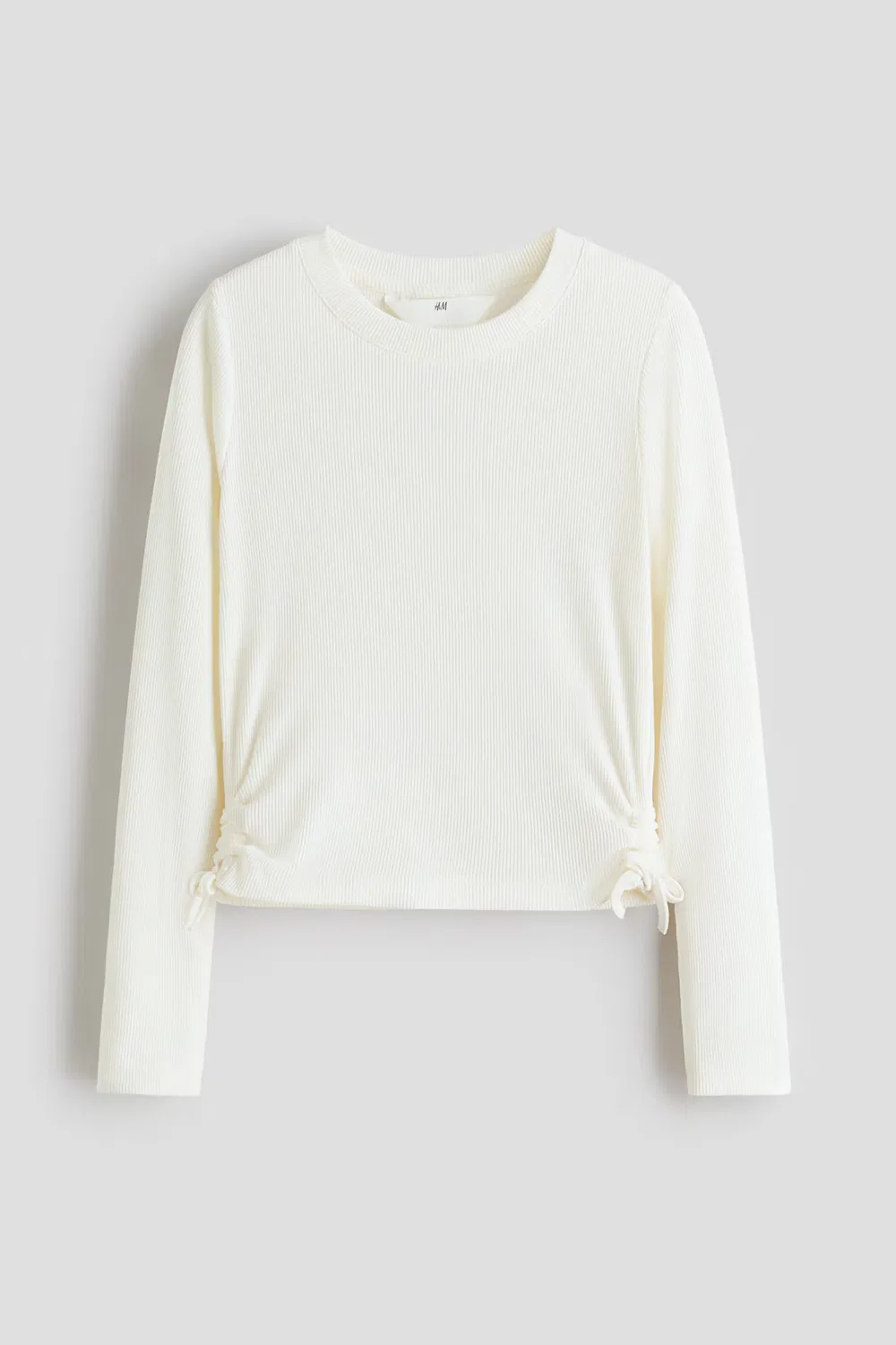 Рубашка из ребристого хлопка H&M, Cremefarben