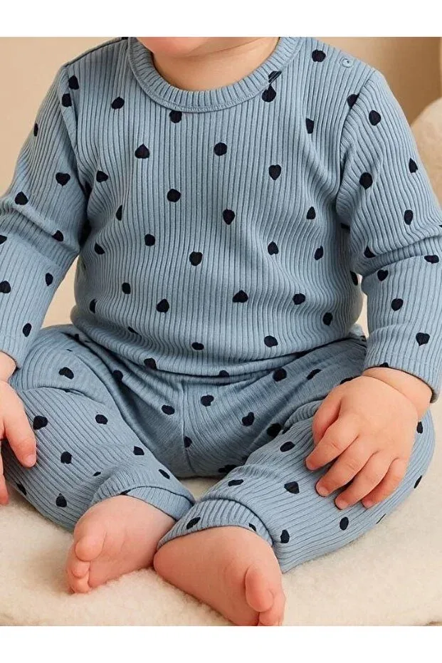 Детский комплект из кофты и штанов для девочек хлопковый Zekids, Blue — фото 3