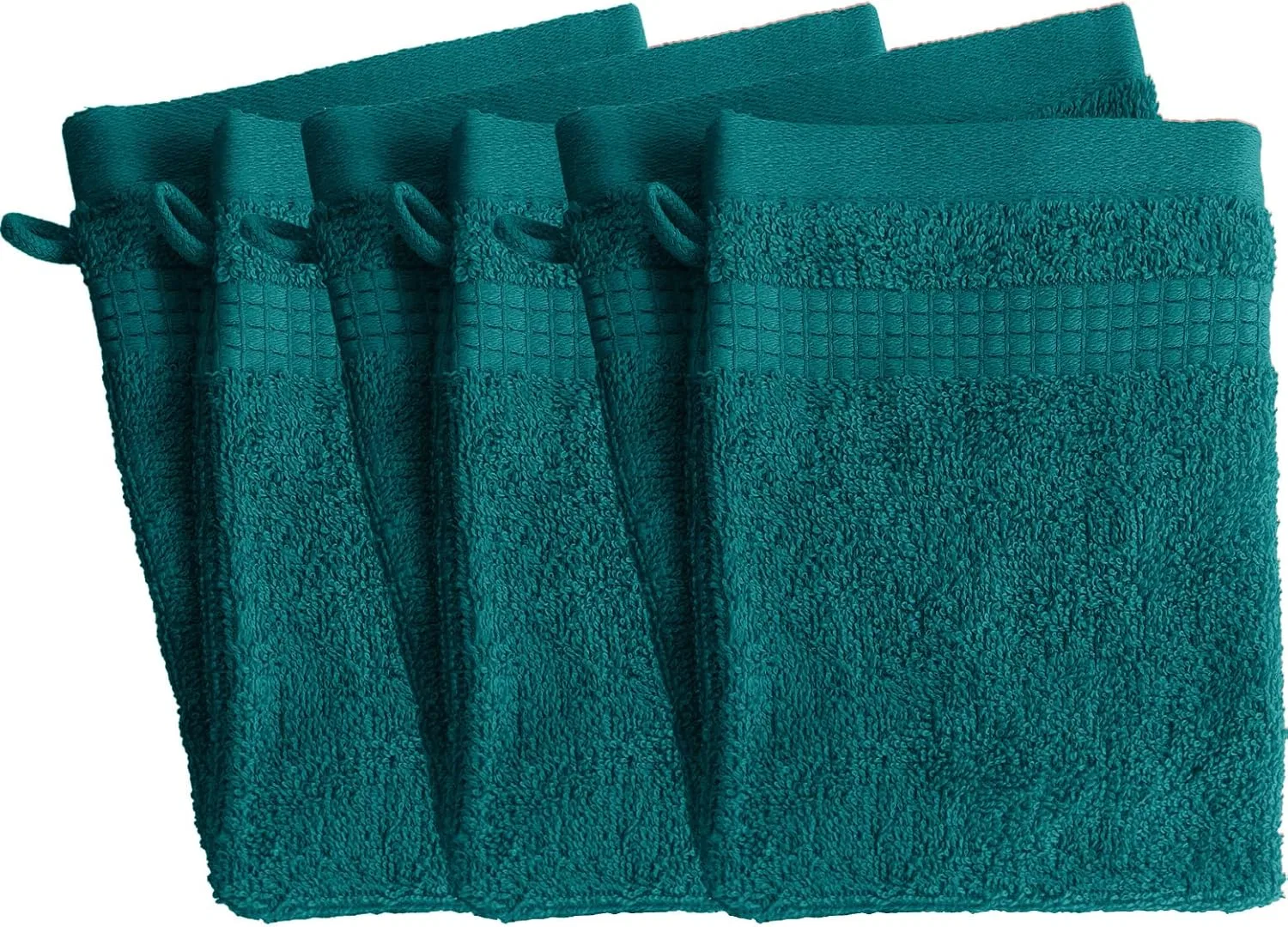 Мочалка 100% хлопок 450 г/м² Le linge de Jules, набор 6 шт, 15x21 см, Blue (Bleu Canard)
