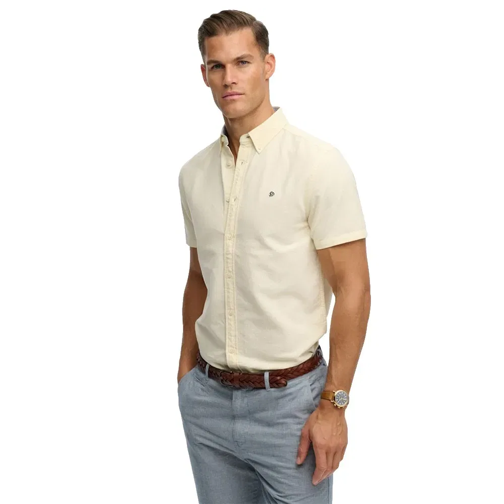 Мужская рубашка с коротким рукавом Preppy Oxford Superdry, Yellow