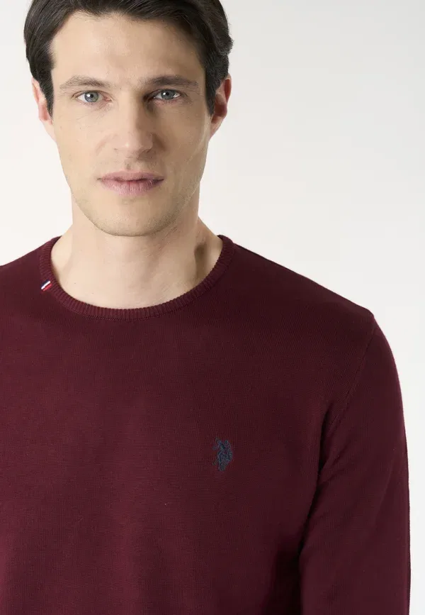 Джемпер из хлопка Jumper U.S. Polo Assn., Bordeaux, бордовый — фото 4
