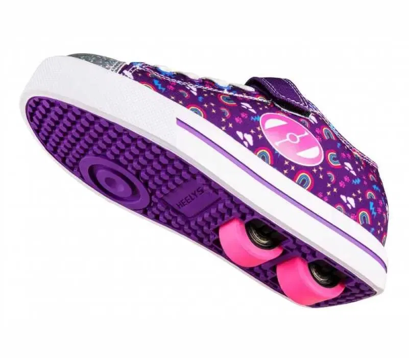 Детские кроссовки на колесах с радужным принтом X2 Snazzy Heelys, Violet — фото 3