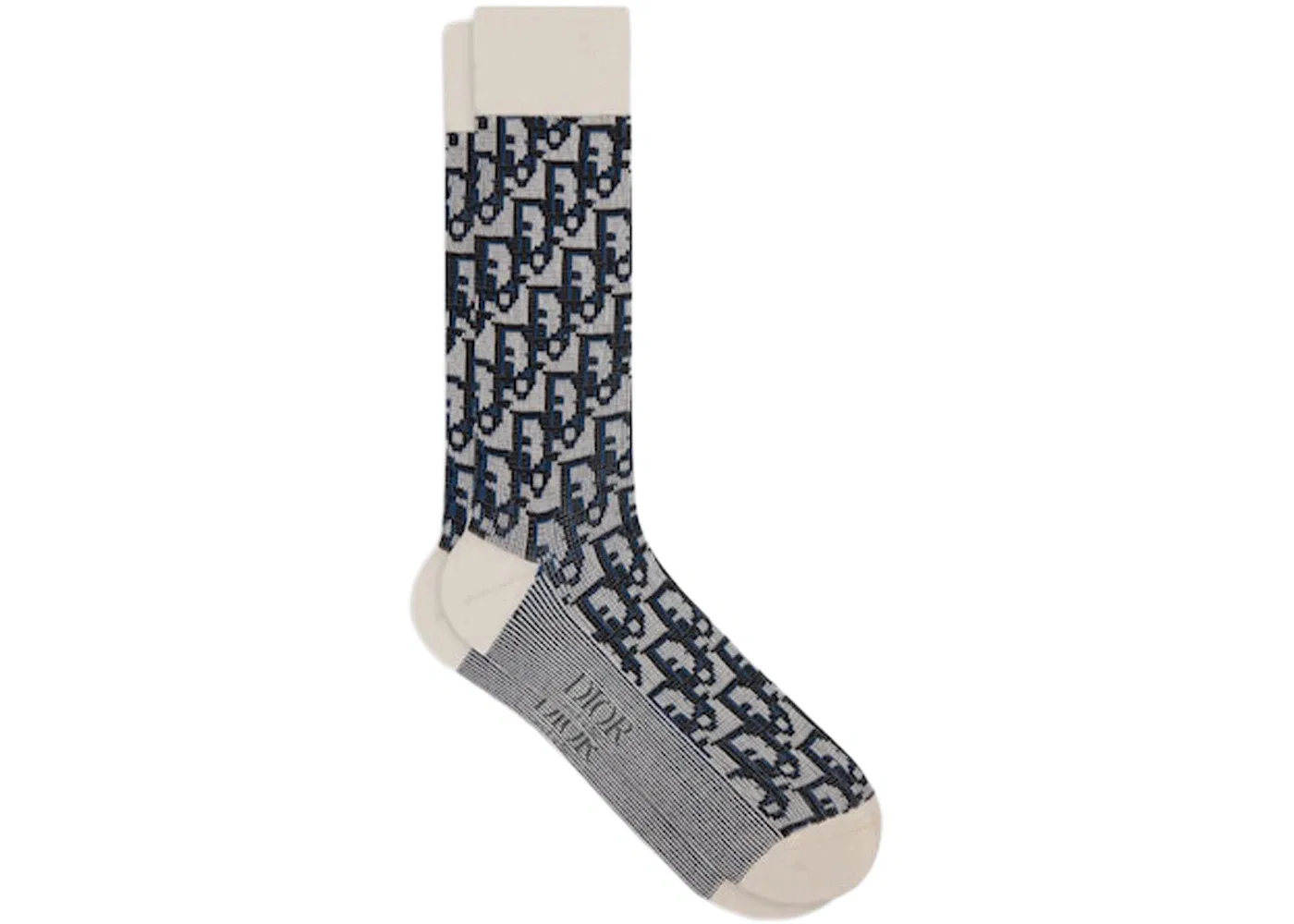 Мужские носки с жаккардовым узором Dior Oblique Socks Dior, Navy Blue/Black/Beige Jacquard