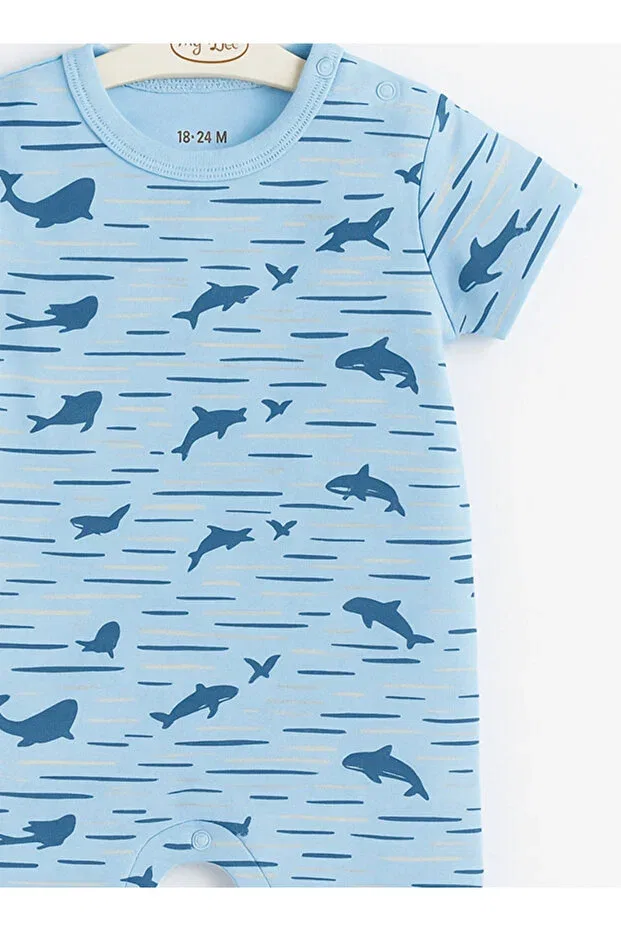 Детский комбинезон для мальчиков с принтом For My Baby, Blue — фото 3
