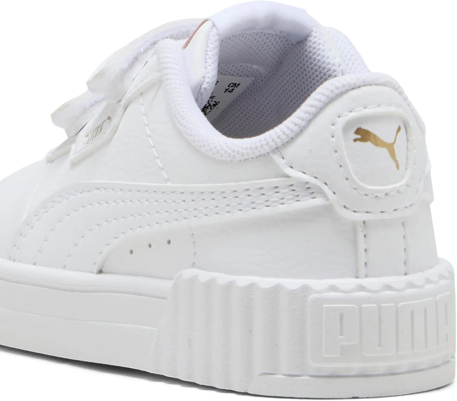 Детские кроссовки для девочек Carina 3.0 V Slip On PUMA, Puma White-Puma Gold — фото 3