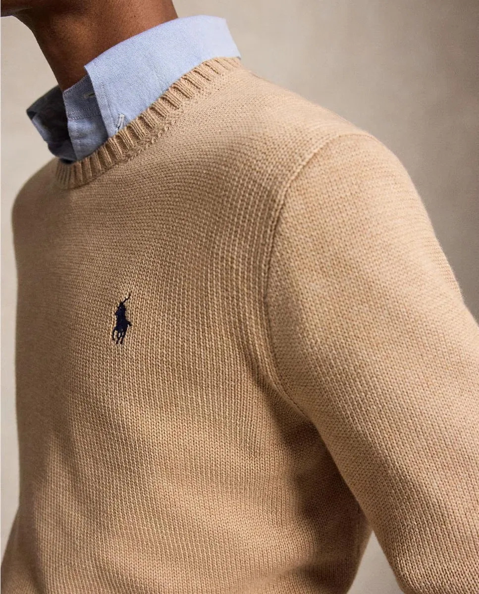 Мужский джемпер из хлопка, Polo Ralph Lauren, верблюжий — фото 3