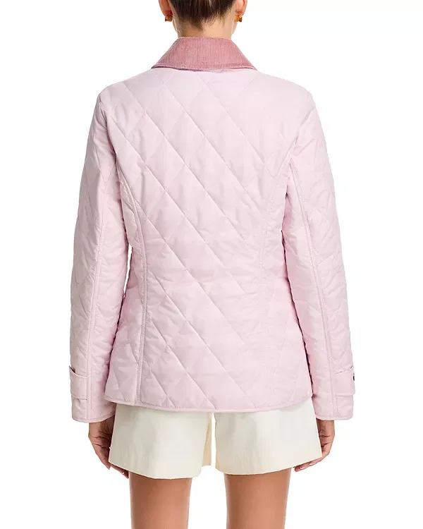 Женская стеганая куртка с хлопковым воротником Fernleigh Burberry, Mallow Pink — фото 4