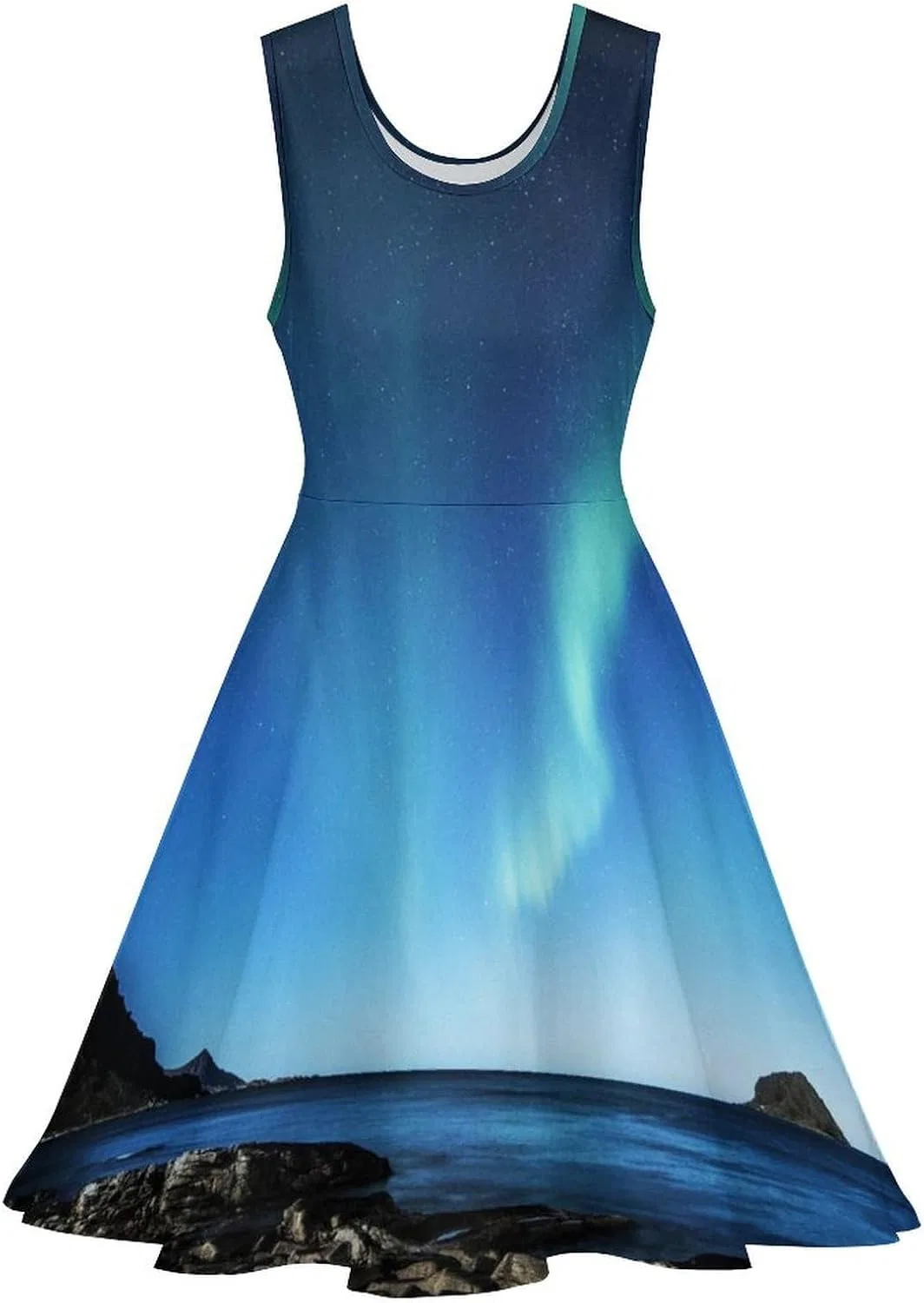 Женское летнее сарафан-трапеция без рукавов Aurora Borealis, Style — фото 2