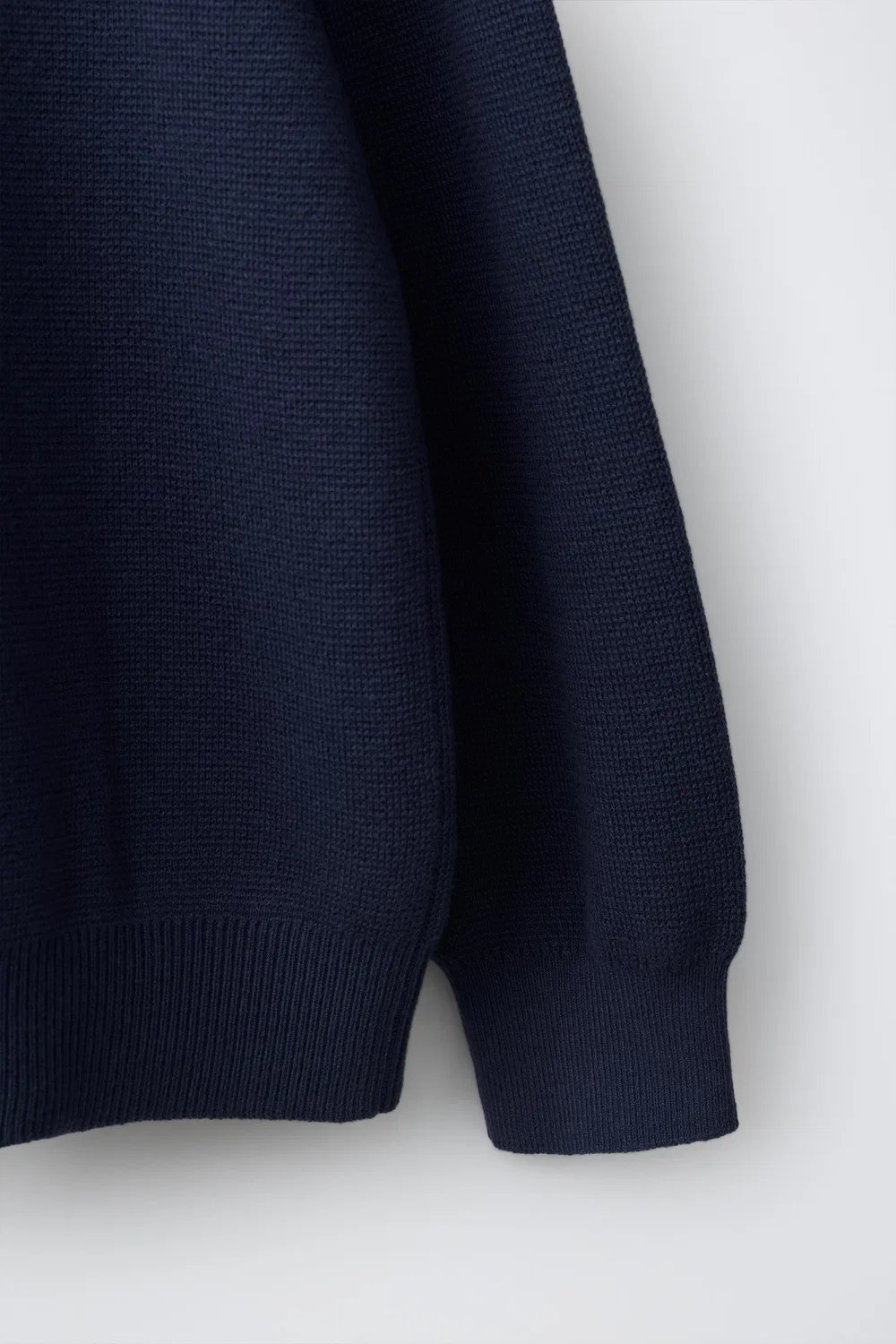 Вязаный поло-джемпер в стиле университетской формы ZARA, Dark navy — фото 4