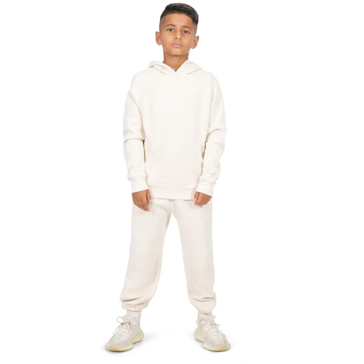 Детские спортивные штаны из флиса с карманами Everyday Kids, Off-White — фото 2
