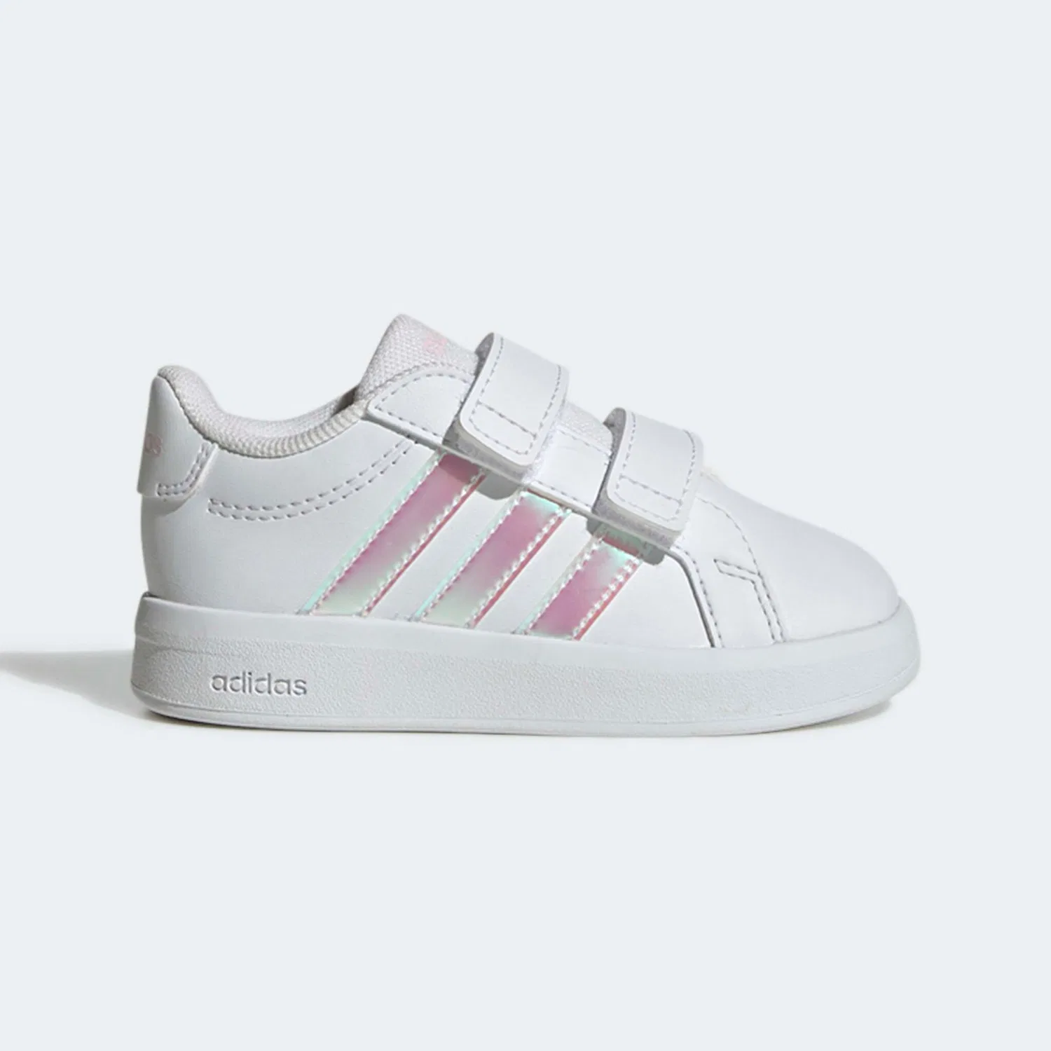 Детские кеды на липучках с мягкой подошвой Adidas Sportswear, Cloud White/Iridescent/Ftwr White — фото 2