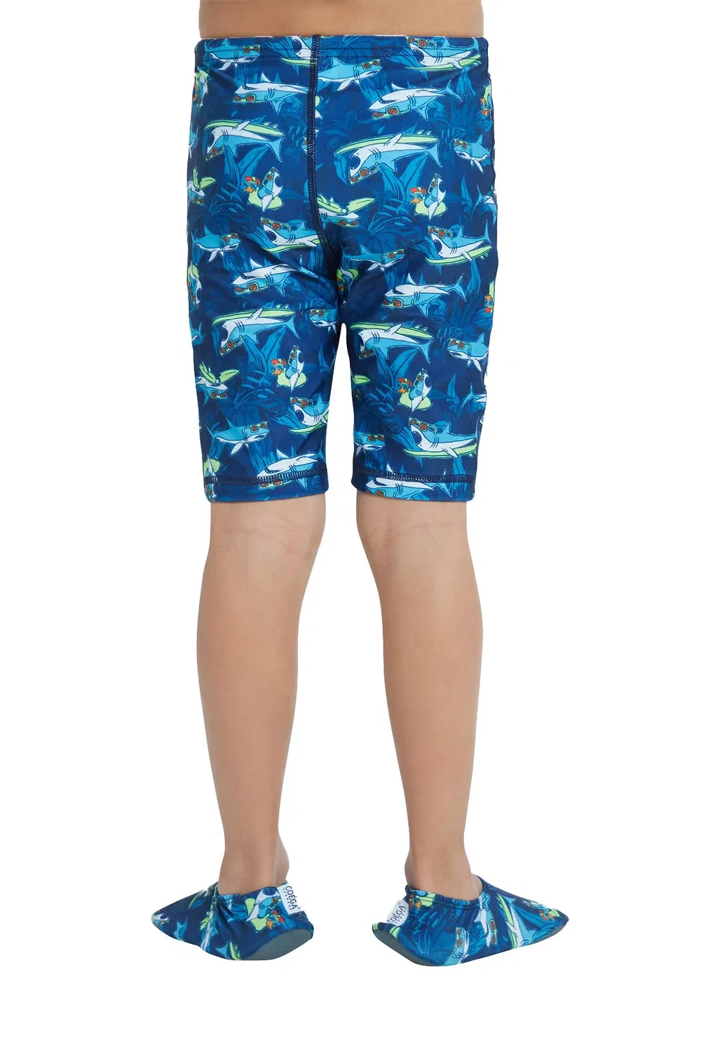 Плавки детские с принтом акул Coega Sunwear, темно-синий — фото 2