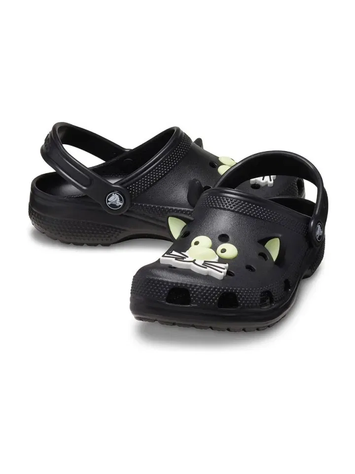 Шлепанцы светящиеся Crocs Glow Black Cat, черный