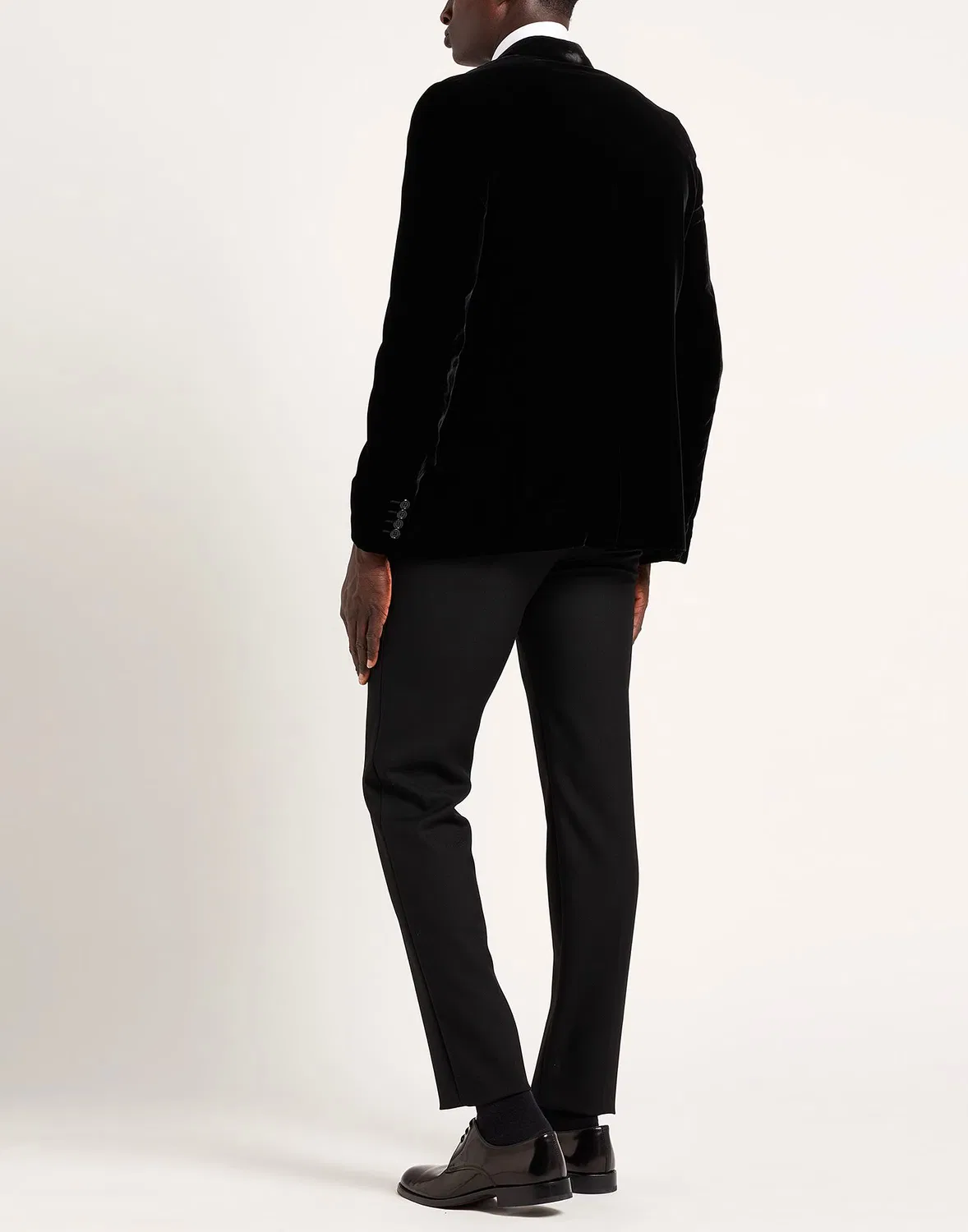 Мужской однобортный пиджак из вельвета Saint Laurent, черный — фото 3