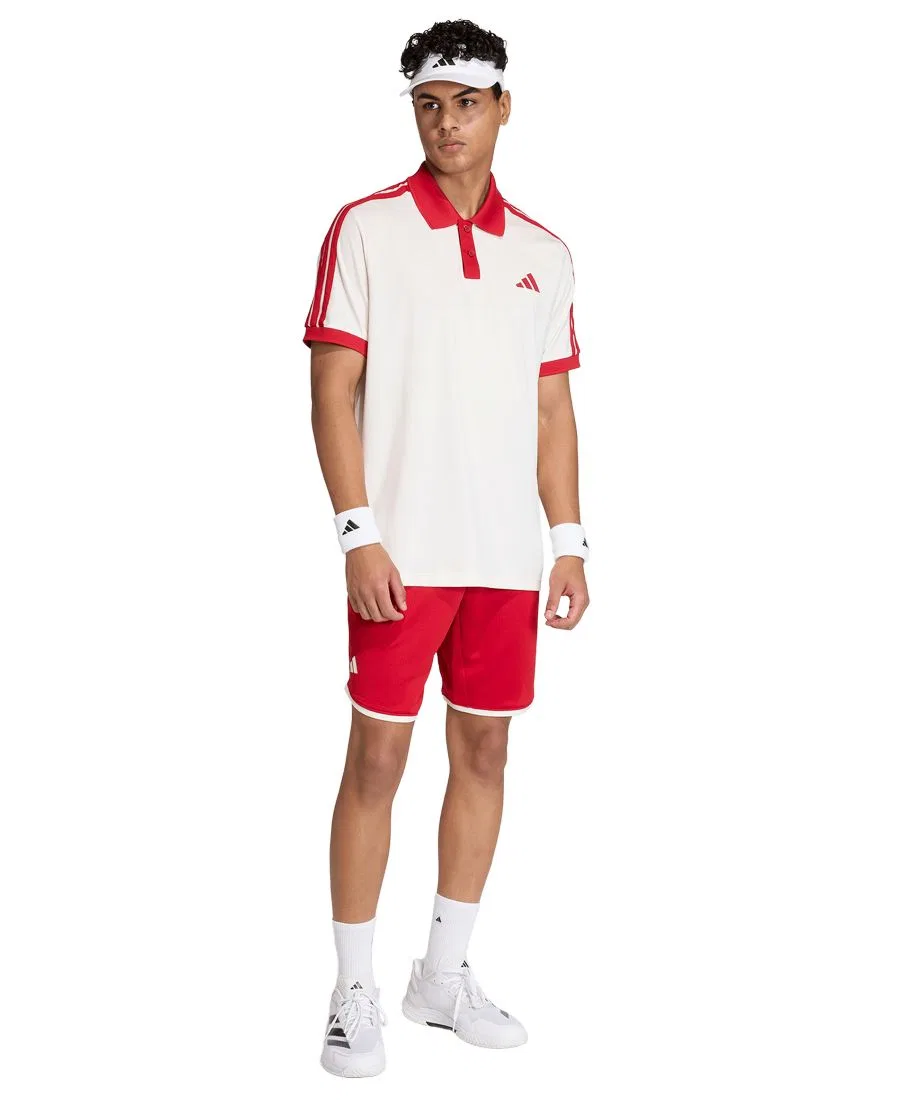 Поло с коротким рукавом Heritage Men's Short-Sleeve Polo Shirt adidas, Chalk White/Red — фото 2