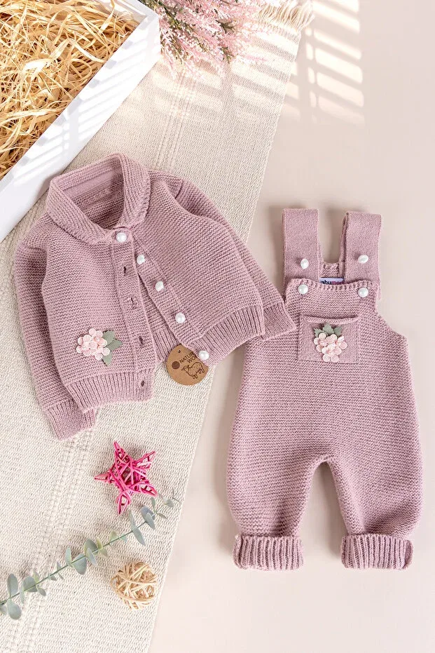 Детский комбинезон для девочек вязаный Babymod, Dried Rose
