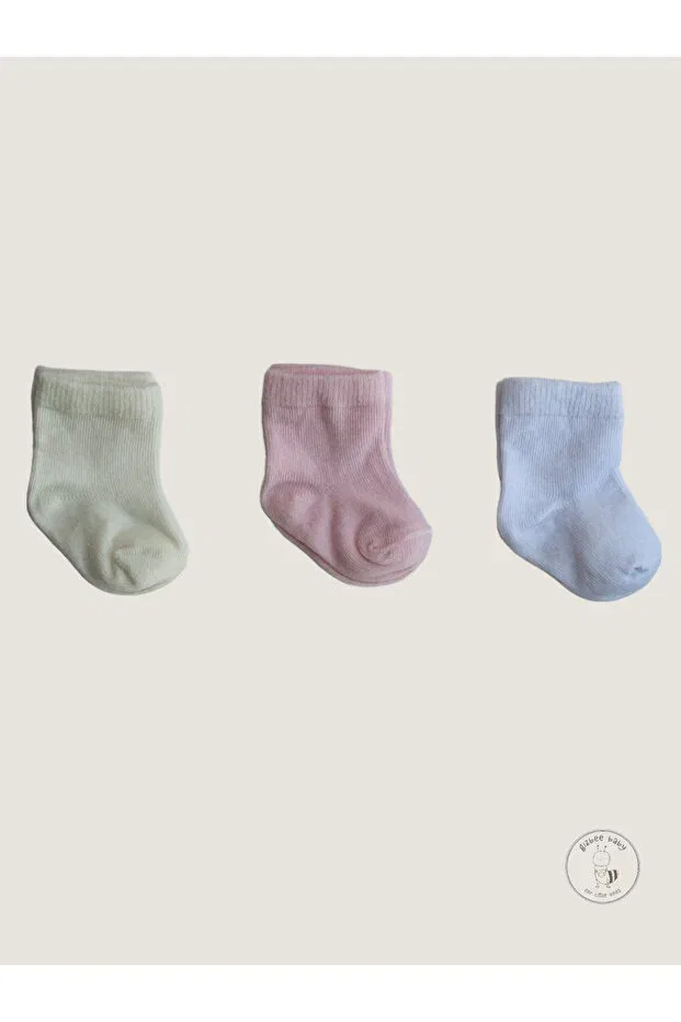 Детские носки для девочек хлопковые набор 3 шт 3 pack girls cotton baby socks Gizem, Multicolor