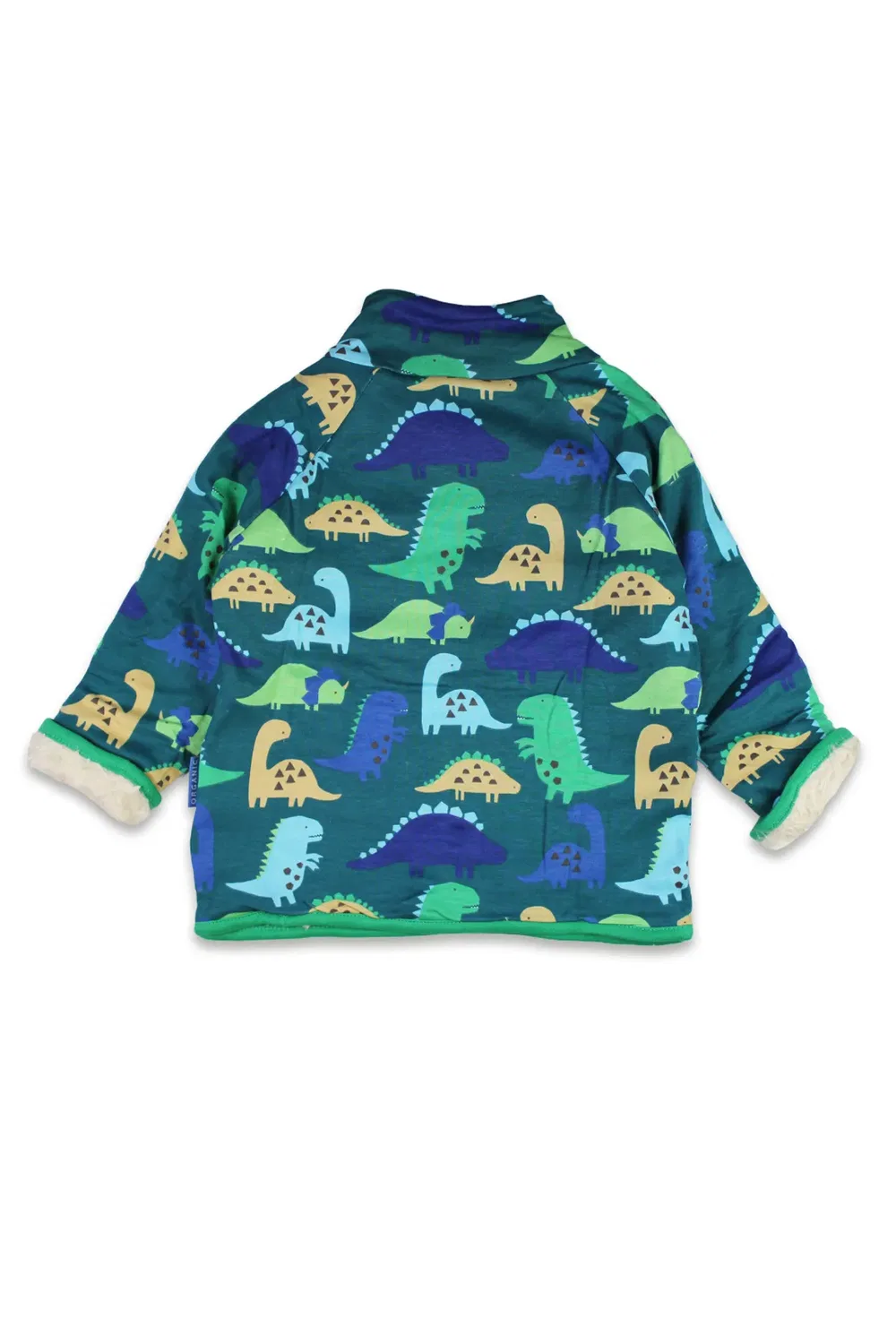 Детский свитшот из флиса с принтом Tonal Dinosaur Toby Tiger, Green — фото 2