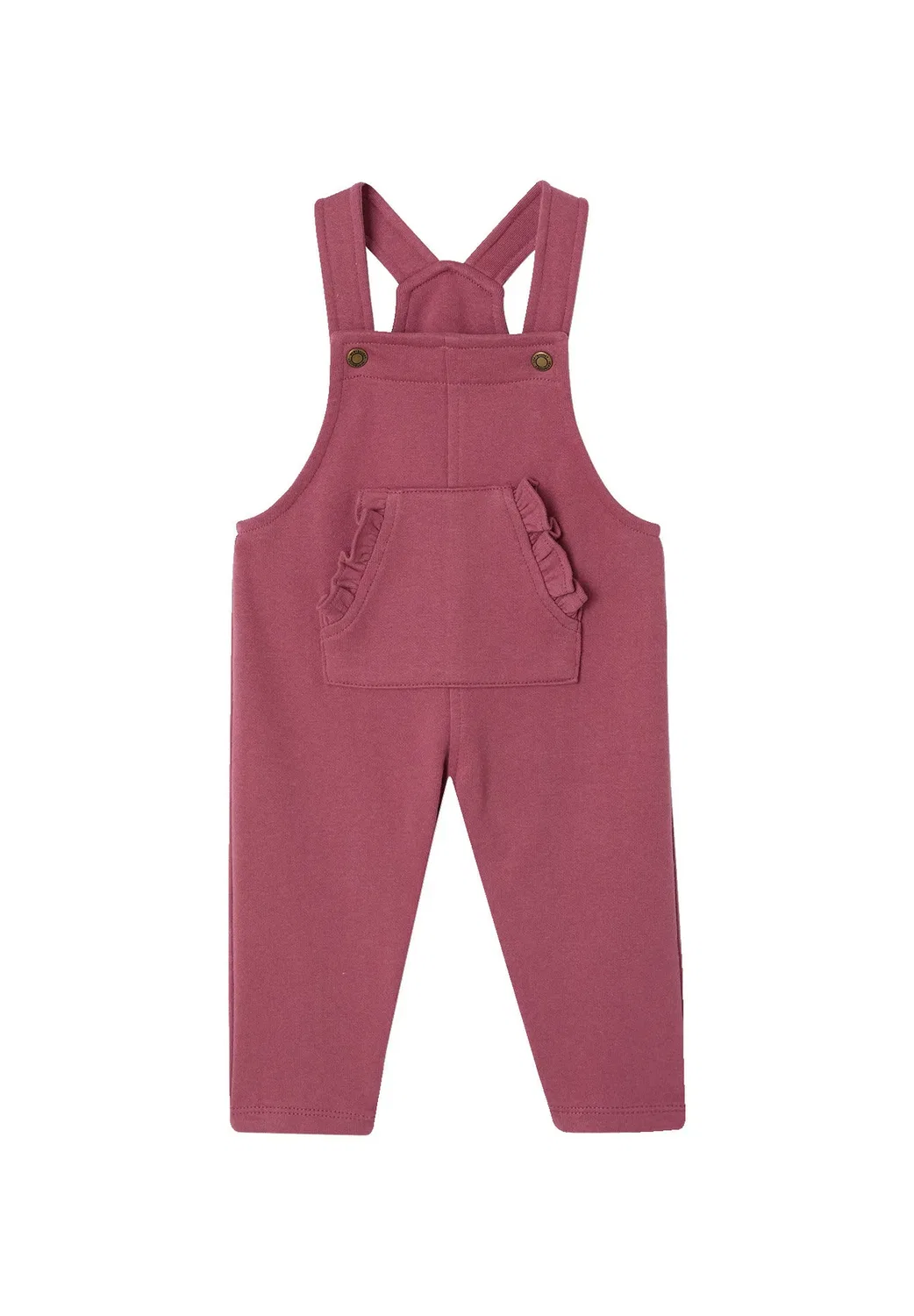 Latzhose mit volants baby mädchen - комбинезон Vertbaudet, Himbeer