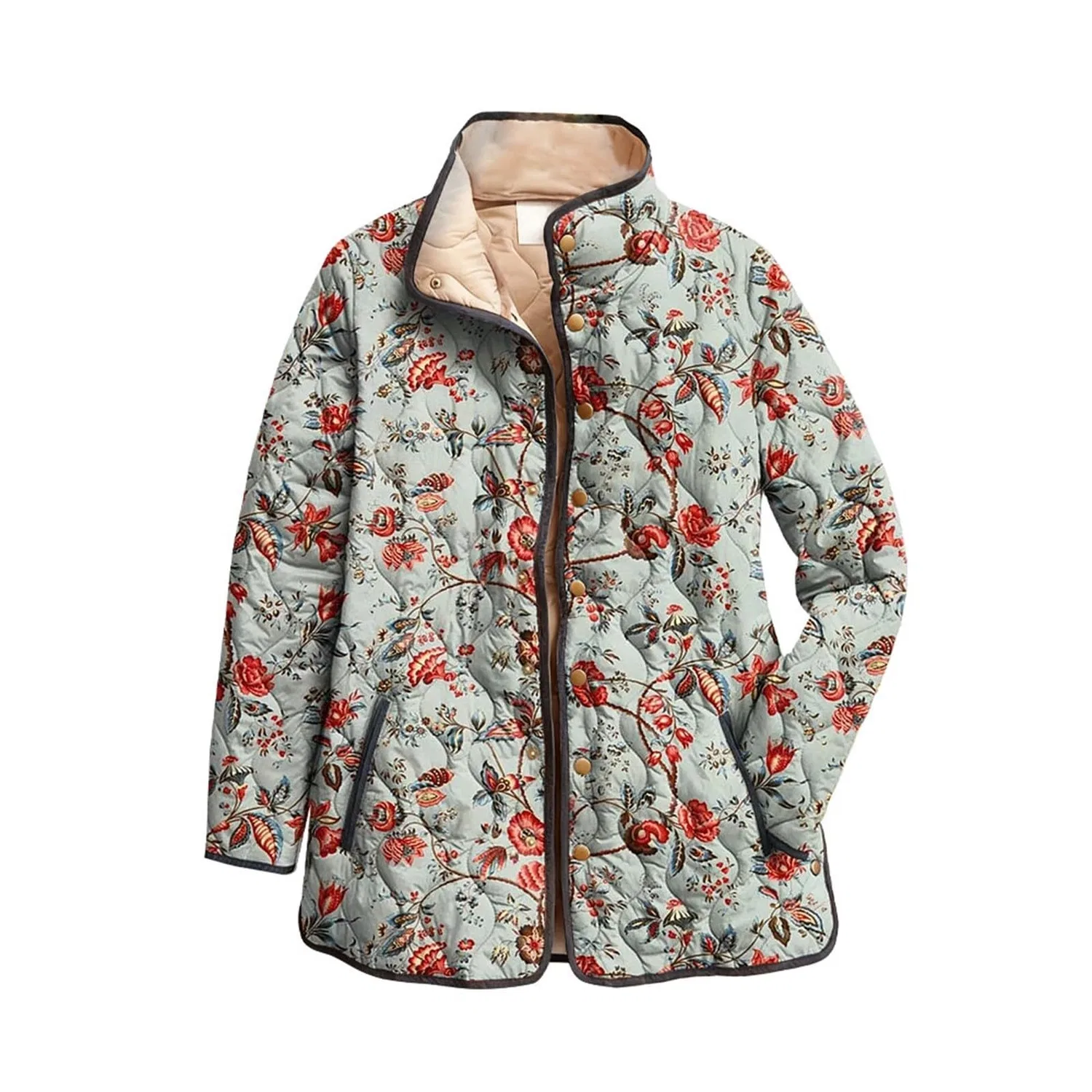 Женское стеганое пальто с принтом Winter Jackets for Women, Verde