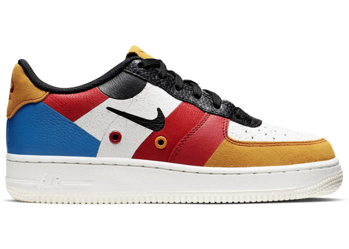 Детские кроссовки Lifestyle Nike Air Force 1 Low Premium, Sail/Black/Imperial Blue/Amber Rise