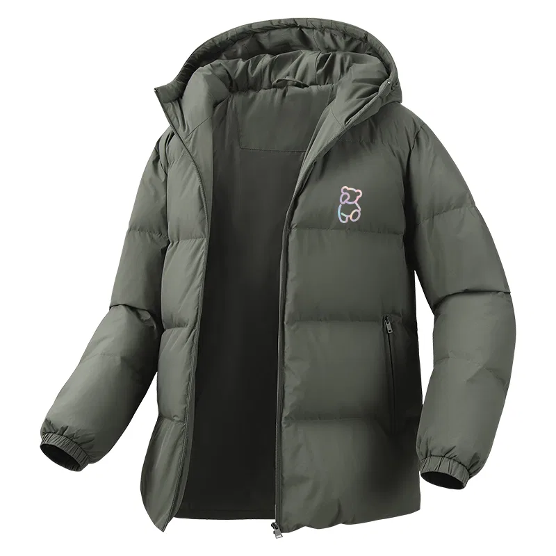 Детский пуховик 90% утиный пух Army Green (B Dazzling Color Bear Chest Logo) MINISO, Army Green