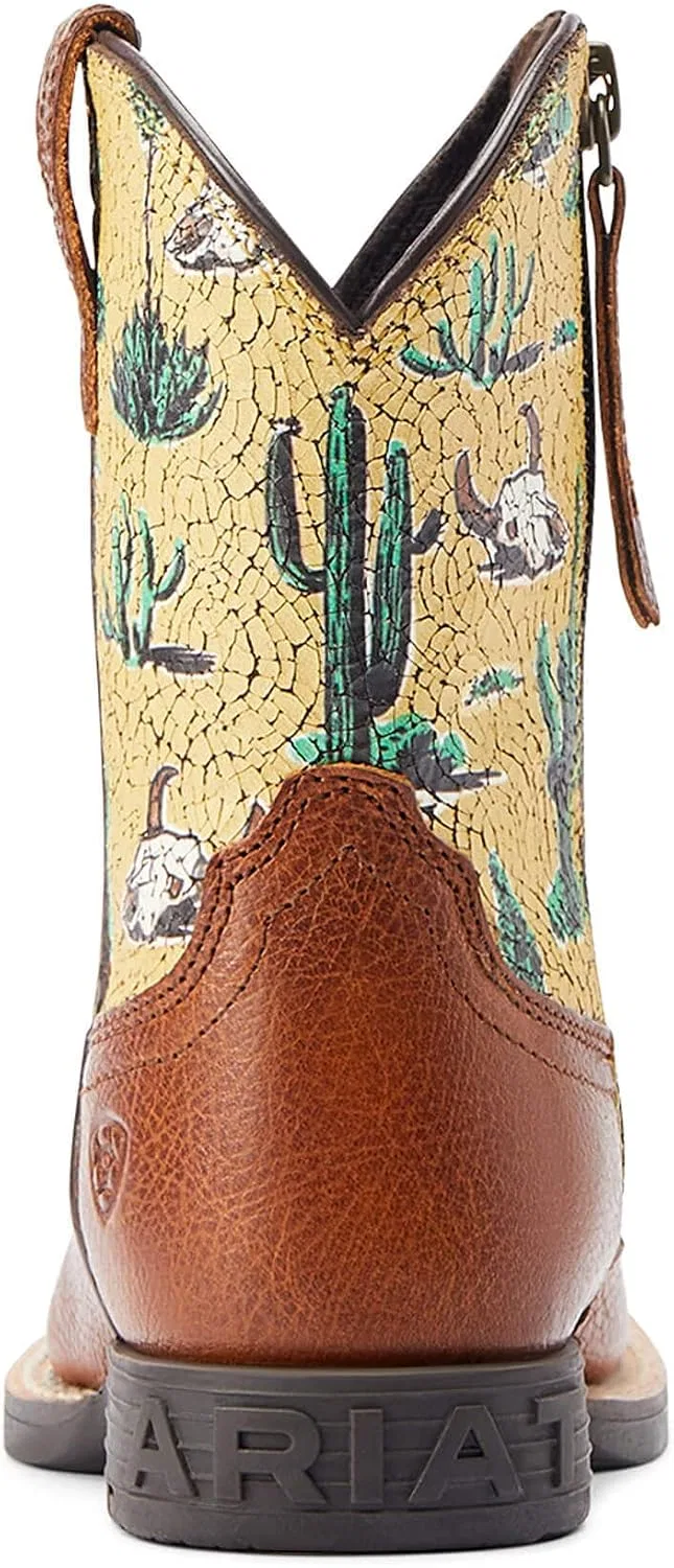 Детские сапоги для мальчиков с широким мысом ARIAT Kids' Round Up Wide Square Toe Easy Fit Western Boot, Spiced Cider/Desert Scene — фото 4